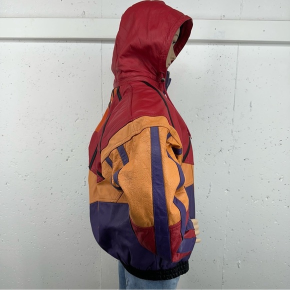 Vintage Starter Men’s size Medium Phoenix Suns Leather Hooded Jacket - Picture 4 of 17